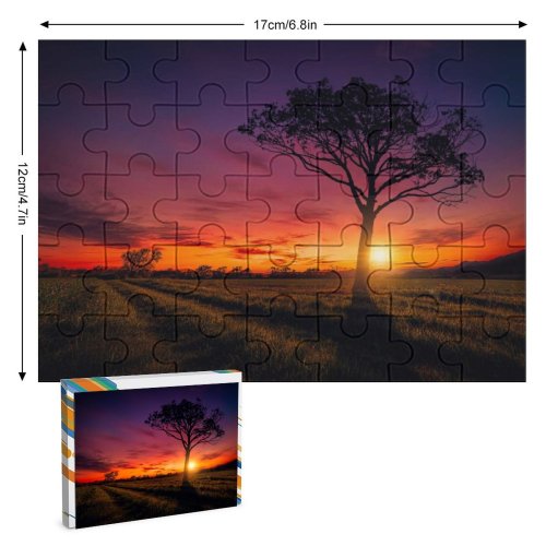yanfind Picture Puzzle Hmetosche Sunset Sky Landscape Purple Clouds Tree Silhouette Family Game Intellectual Educational Game Jigsaw Puzzle Toy Set