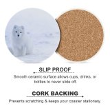 yanfind Ceramic Coasters (round) Polar Images Iceland Christmas Icelandic Snow Wildlife Wallpapers Mamal Arctic Fox Winter Family Game Intellectual Educational Game Jigsaw Puzzle Toy Set