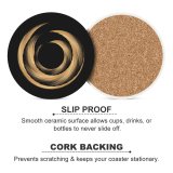 yanfind Ceramic Coasters (round) Motion Studio Classical  Stroke Spiral Digital Abundance Bronze Retro Gold Curled Family Game Intellectual Educational Game Jigsaw Puzzle Toy Set