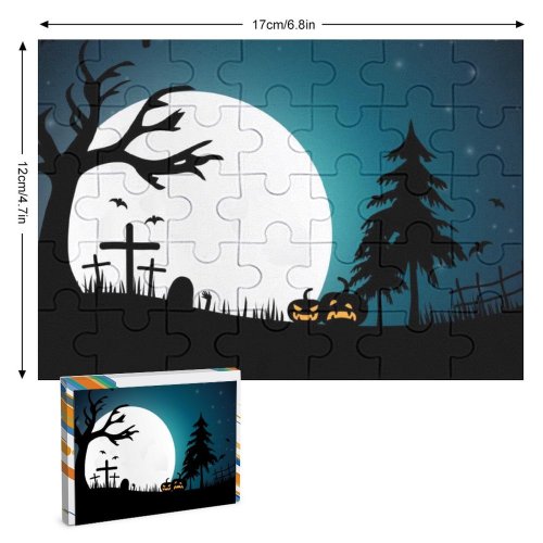 yanfind Picture Puzzle Celebrations Halloween Halloween Pumpkins  Night Silhouette Family Game Intellectual Educational Game Jigsaw Puzzle Toy Set