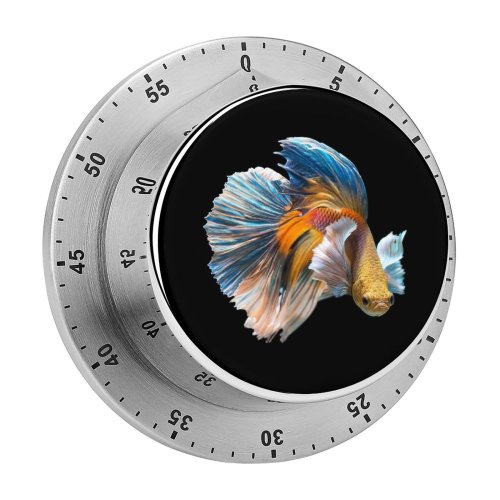 yanfind Timer Organism Fish Motion Tail Aquatic Tropical Fighting Rear Beauty Dark Underwater Defocused 60 Minutes Mechanical Visual Timer