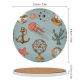 yanfind Ceramic Coasters (round) Space Seashell Sea Navigational  Old Anchor Retro Ancient Destinations Art Cartoon Family Game Intellectual Educational Game Jigsaw Puzzle Toy Set