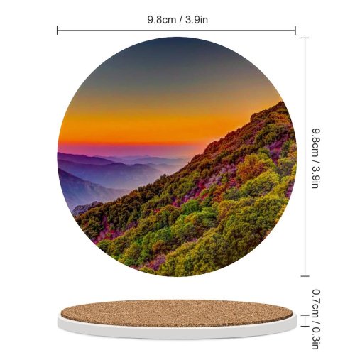 yanfind Ceramic Coasters (round) Sasha Freemind Sequoia National Park California United States Trees Colorful Sky Purple Family Game Intellectual Educational Game Jigsaw Puzzle Toy Set