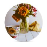 yanfind Ceramic Coasters (round) Tea Images Arrangement Bouquet  Pottery Flowers Coffee Plant Summer Time Pictures Family Game Intellectual Educational Game Jigsaw Puzzle Toy Set