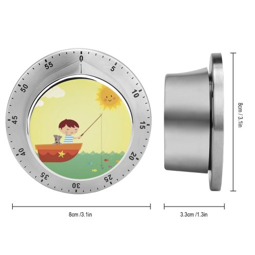 yanfind Timer Starfish Cute Sea Dog Happiness Retro Boys Fishing Cartoon Cheerful Puppy Beach 60 Minutes Mechanical Visual Timer