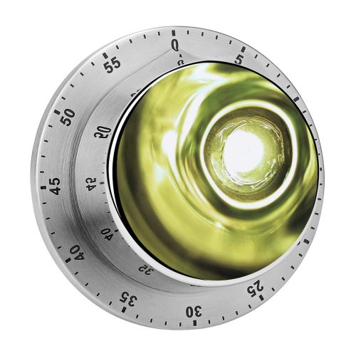 yanfind Timer Taste Light Art Transparent Metal Glass 60 Minutes Mechanical Visual Timer