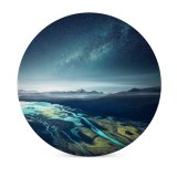 yanfind Ceramic Coasters (round) Grafixart Mountains Starry Sky Night Aerial Landscape Family Game Intellectual Educational Game Jigsaw Puzzle Toy Set