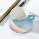 yanfind Ceramic Coasters (round) Sunrise Sky Panorama Early Morning Dawn Family Game Intellectual Educational Game Jigsaw Puzzle Toy Set