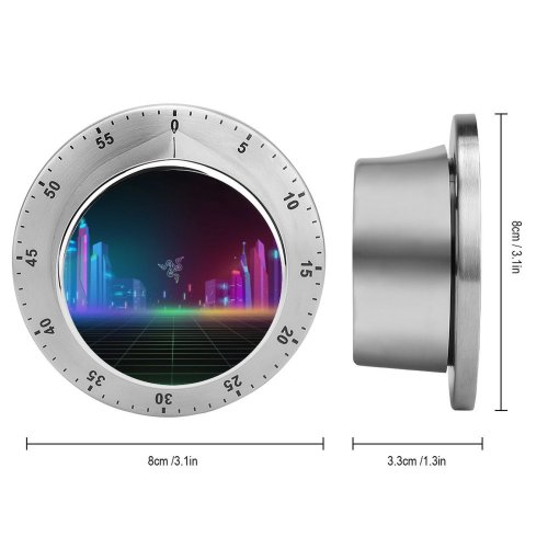 yanfind Timer Technology Razer Cyber City Neon Colorful Cityscape Futuristic 60 Minutes Mechanical Visual Timer