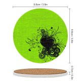 yanfind Ceramic Coasters (round) Valentine Heart Lime Texture Love Design Ornament Leaf Plant Floral Visual Art Family Game Intellectual Educational Game Jigsaw Puzzle Toy Set