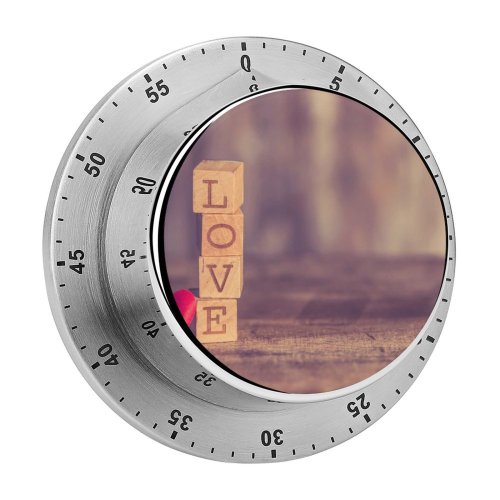 yanfind Timer Ylanite Koppens Love Heart Wooden Blocks Letters Creative 60 Minutes Mechanical Visual Timer