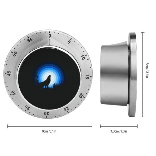 yanfind Timer Suryapraveen Dark Minimal Wolf Howling Silhouette 60 Minutes Mechanical Visual Timer