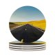 yanfind Ceramic Coasters (round) Youen California Meadow Country Side USA Landscape Endless Road Clear Sky Scenery Family Game Intellectual Educational Game Jigsaw Puzzle Toy Set
