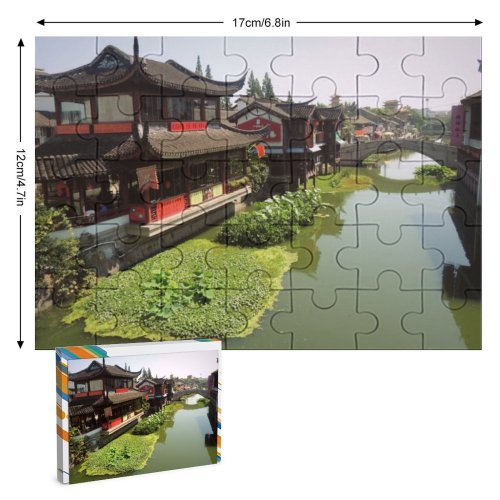 yanfind Picture Puzzle Chinese Riverbank Architecture Town Shanghai Canal Destinations Place Tradition Famous River Travel Family Game Intellectual Educational Game Jigsaw Puzzle Toy Set