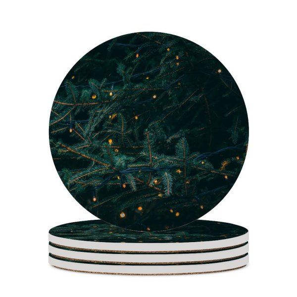 yanfind Ceramic Coasters (round) Celebrations Christmas Pine Trees Decoration LED Lights Christmas Decoration Family Game Intellectual Educational Game Jigsaw Puzzle Toy Set
