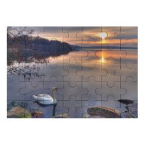 yanfind Picture Puzzle  Lake Sunset Stones Shore Coast Dim Reflection Spring Scenery Romance HDR Family Game Intellectual Educational Game Jigsaw Puzzle Toy Set