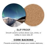 yanfind Ceramic Coasters (round) Lyngenfjord Norway Aurora Borealis Northern Lights  Mountains Lake Reflection Night Sky Family Game Intellectual Educational Game Jigsaw Puzzle Toy Set