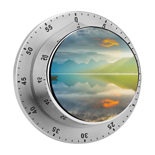 yanfind Timer Lake McDonald  National Park Montana Sunrise Golden Hour  Range Reflection 60 Minutes Mechanical Visual Timer