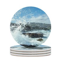 yanfind Ceramic Coasters (round)  Wave Beach Beaches Vacation Hermanus Cape Town Sea Ocean Wind Sky Family Game Intellectual Educational Game Jigsaw Puzzle Toy Set