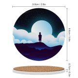 yanfind Ceramic Coasters (round) Shaurya Singh Fantasy Boy Kid Alone Silhouette  Night Clouds Starry Sky Family Game Intellectual Educational Game Jigsaw Puzzle Toy Set