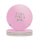 yanfind Ceramic Coasters (round) Sincerely Media Quotes Fight Like Girl Letters Girly Popular Quotes Family Game Intellectual Educational Game Jigsaw Puzzle Toy Set