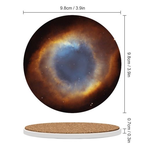 yanfind Ceramic Coasters (round) Space Black Dark  Nebula Constellation Aquarius Galaxy Astronomy  Dark Family Game Intellectual Educational Game Jigsaw Puzzle Toy Set