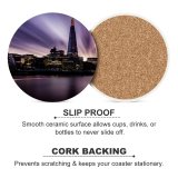 yanfind Ceramic Coasters (round) Shard London England Landmark Cityscape City Lights Skyscrapers River Thames City Hall Family Game Intellectual Educational Game Jigsaw Puzzle Toy Set