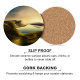 yanfind Ceramic Coasters (round) Dorothe Landscape Sunset Mountains Lake Reflection Clear Sky Family Game Intellectual Educational Game Jigsaw Puzzle Toy Set