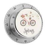 yanfind Timer Blooming  Outside Garden Urban Nobody Lettering Conceptual Retro Vintage Basket Rose 60 Minutes Mechanical Visual Timer