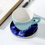 yanfind Ceramic Coasters (round) Black Dark DJ Electronic Dark AMOLED Family Game Intellectual Educational Game Jigsaw Puzzle Toy Set
