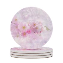 yanfind Ceramic Coasters (round) Flowers Cherry  Flowers Cherry Tree Girly Spring Family Game Intellectual Educational Game Jigsaw Puzzle Toy Set