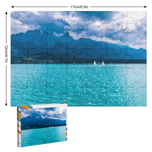 yanfind Picture Puzzle Olivier Miche Lake Thun Mountains Daytime Sailing Boats Family Game Intellectual Educational Game Jigsaw Puzzle Toy Set