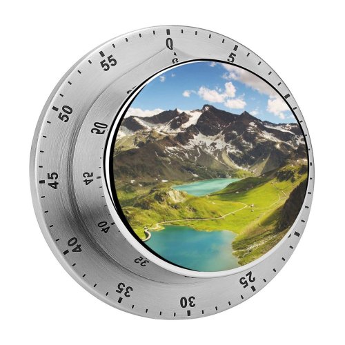 yanfind Timer Ceresole Reale Summer Mountains Lake Sunny Landscape Italy 60 Minutes Mechanical Visual Timer