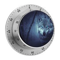 yanfind Timer Black Dark Wolf Eyes Snowfall Winter Night Forest 60 Minutes Mechanical Visual Timer