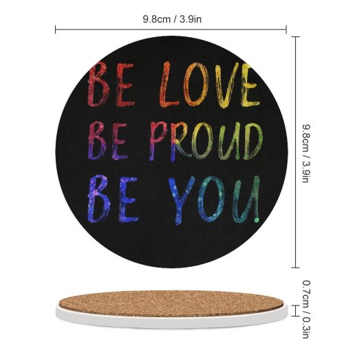 yanfind Ceramic Coasters (round) Black Dark Quotes Be You Be Love Be Proud Dark Inspirational Quotes Family Game Intellectual Educational Game Jigsaw Puzzle Toy Set