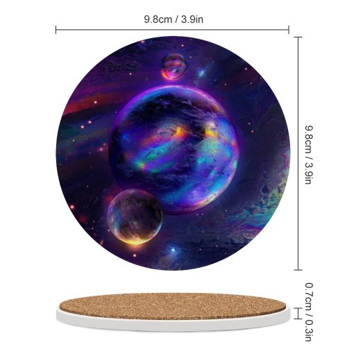 yanfind Ceramic Coasters (round) Stu Ballinger Space Spheres Cosmos Nebula Colorful Glowing Rainbow Family Game Intellectual Educational Game Jigsaw Puzzle Toy Set