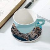 yanfind Ceramic Coasters (round) Cinque Terre Coastline Buildings Town Rocks Harbor Cliff Italy Family Game Intellectual Educational Game Jigsaw Puzzle Toy Set