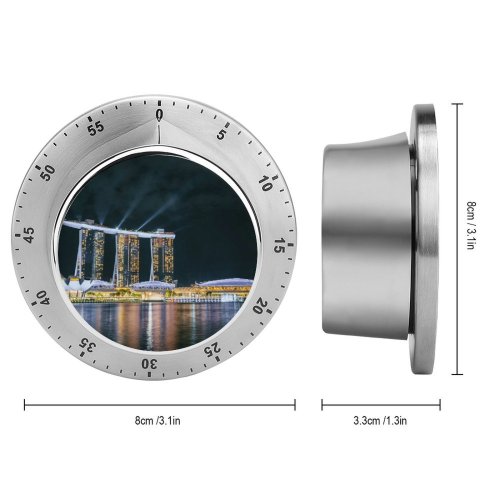 yanfind Timer Tobias Reich Black Dark Marina Bay Sands Singapore Night  City Lights 60 Minutes Mechanical Visual Timer