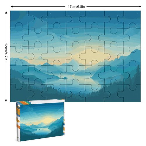 yanfind Picture Puzzle Coyle Lakeside Sunrise Early Morning Minimal Art Gradient Landscape Scenic Panorama Family Game Intellectual Educational Game Jigsaw Puzzle Toy Set