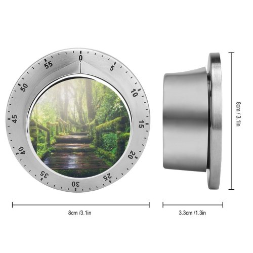 yanfind Timer Sasin Tipchai Rainforest Wooden  Daylight Footpath Forest 60 Minutes Mechanical Visual Timer