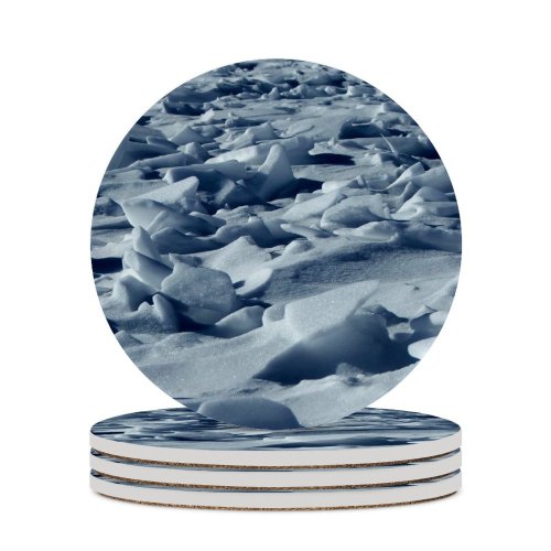 yanfind Ceramic Coasters (round) Snow Texture Plates  Winter Freezing Sky Polar  Glacial Family Game Intellectual Educational Game Jigsaw Puzzle Toy Set