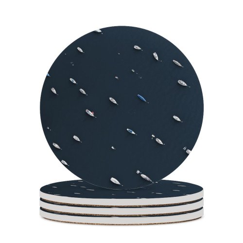 yanfind Ceramic Coasters (round) Outdoors Sailboat Tranquil Order Abundance Bavaria Relaxation Aerial Transportation Scene Lake Family Game Intellectual Educational Game Jigsaw Puzzle Toy Set