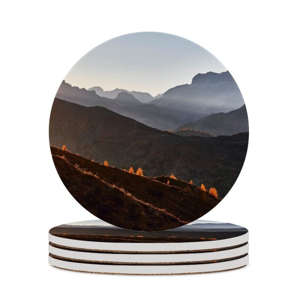 yanfind Ceramic Coasters (round) Luca Bravo Giau Pass Mountains Dolomites Mist Foggy Landscape Italy Family Game Intellectual Educational Game Jigsaw Puzzle Toy Set