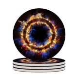 yanfind Ceramic Coasters (round) Abstract Fire Ring Energy Flames Family Game Intellectual Educational Game Jigsaw Puzzle Toy Set