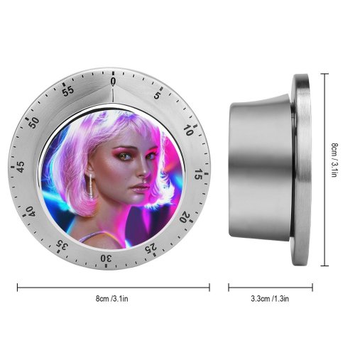 yanfind Timer Yasar VURDEM Natalie Portman Portrait Colorful Vivid Girly Beautiful Actress Actress 60 Minutes Mechanical Visual Timer