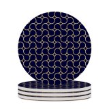 yanfind Ceramic Coasters (round) Decoration Simplicity Striped Shaped Seamless Grid Interlocked Row Cube Sewing  Slanted Family Game Intellectual Educational Game Jigsaw Puzzle Toy Set