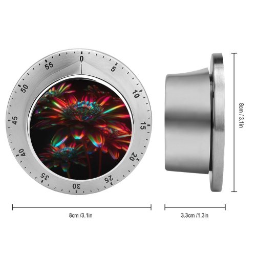 yanfind Timer Stu Ballinger Abstract Flowers Neon Flower CGI Cyberpunk Glowing 60 Minutes Mechanical Visual Timer