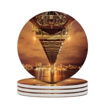 yanfind Ceramic Coasters (round) Trey Ratcliff Sydney Harbour  Australia Cityscape River Reflection Nightscape Sky City Family Game Intellectual Educational Game Jigsaw Puzzle Toy Set