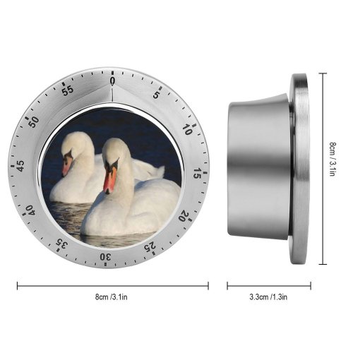 yanfind Timer  Winter Lake Elegant Bird Vertebrate Ducks Geese Swans Beak Waterfowl Neck 60 Minutes Mechanical Visual Timer