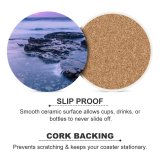 yanfind Ceramic Coasters (round) Coastline Dusk Galicia Dawn Relaxation Sea Spain Landscape Beach Dark Sky Storm Family Game Intellectual Educational Game Jigsaw Puzzle Toy Set